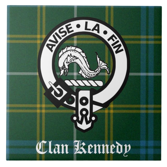 Azulejo Clan Kennedy Escudo Tartán (Frente)