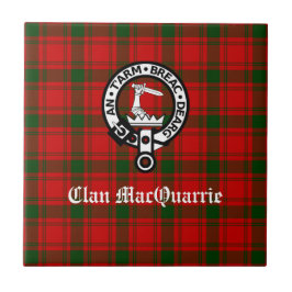 Azulejo Clan MacQuarrie Tartan y Escudo
