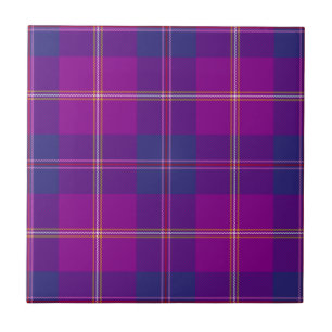 Azulejo Clan Rojo Violeta de Moda Caza Tartán Plaid