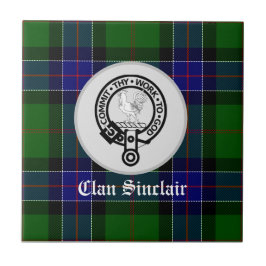Azulejo Clan Sinclair Tartan & Escudo Badge