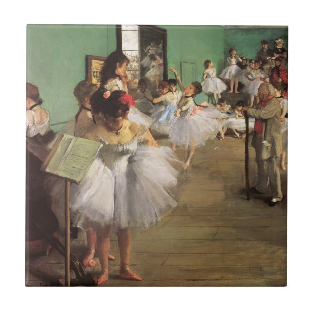 Azulejo Clase de Baile de Degas, Impresionismo Antiguo Bal (Frente)