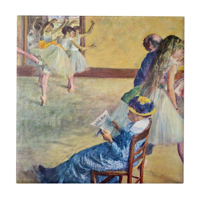 Azulejo Clase de baile, el salón de baile de Edgar Degas (Frente)