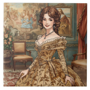 Azulejo Clásica, bella dama, encanto victoriano