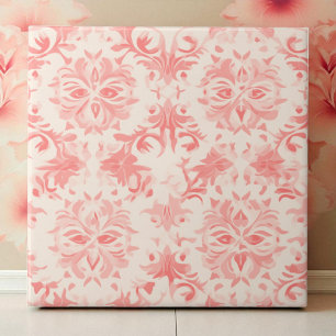 Azulejo Clásica Rosa Floral Damask Rosa
