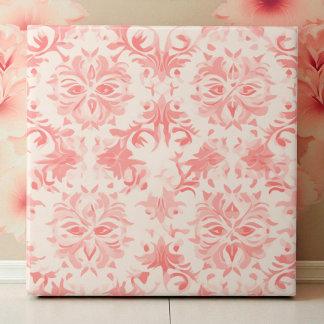 Azulejo Clásica Rosa Floral Damask Rosa