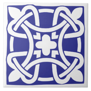 Azulejo Clásico Antiguo Azul y Blanco Tradicional