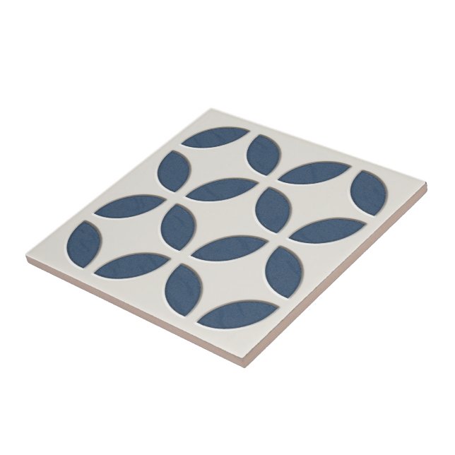 Azulejo Clásico blanco oscuro arte étnico musulmán azul fu (Lado)