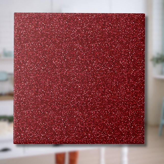 Azulejo Clásico Brillante Rojo Glitter de San Valentín (Subido por el creador)