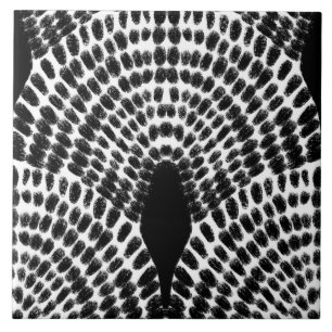 Azulejo Clásico estilo mosaico blanco y negro