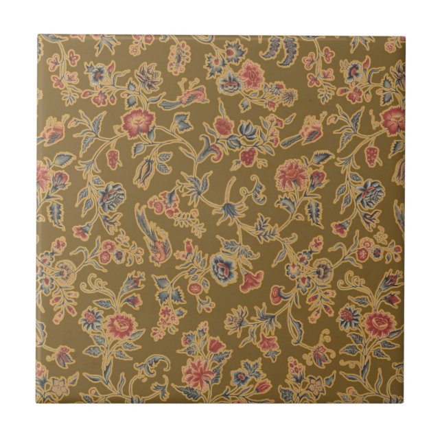 Azulejo Clásico Flor Bonito Chintz Diseño floral suave (Frente)