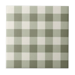 Azulejo Clásico Green Farmhouse Gingham Style