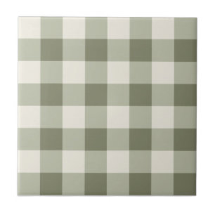 Azulejo Clásico Green Farmhouse Gingham Style