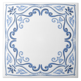 Azulejo Clásico moderno Dusty azul y blanco