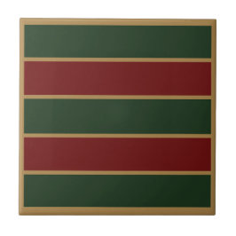 Azulejo Clásico Navidad Verde Y Rojo Con Recorte De Oro