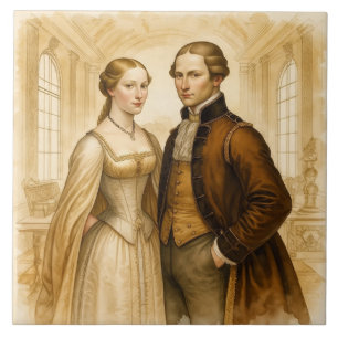Azulejo Clásico, Pareja Real, arte de diseño victoriano