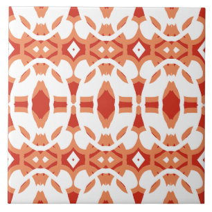 Azulejo Clásico patrón vibrante blanco y rojo