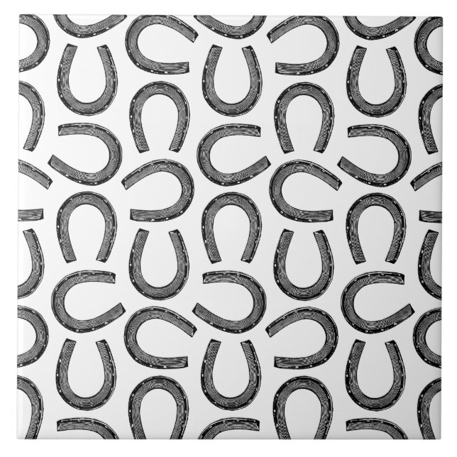 Azulejo Clásico PERSONALIZADO de zapatos de caballo de her (Frente)