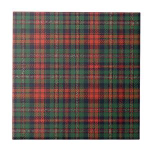 Azulejo Clásico Tartán Escocés Rojo y Verde Patrón de Cuad