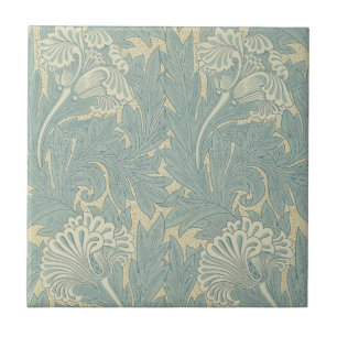 Azulejo Clásico Tulipán Azul Floral de William Morris