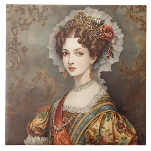 Azulejo Clásico,Victoriano , Noblewoman con lujoso vestido
