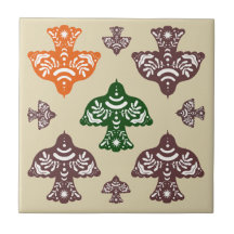 Clásicos pájaros multicolor únicos verde naranja
