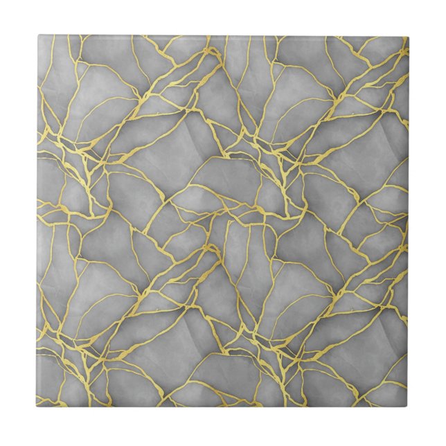 Azulejo Classic Carrara Gold Marble Black Silver (Frente)