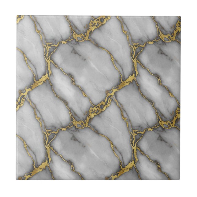 Azulejo Classic Carrara Gold Marble Silver Black Plum (Frente)