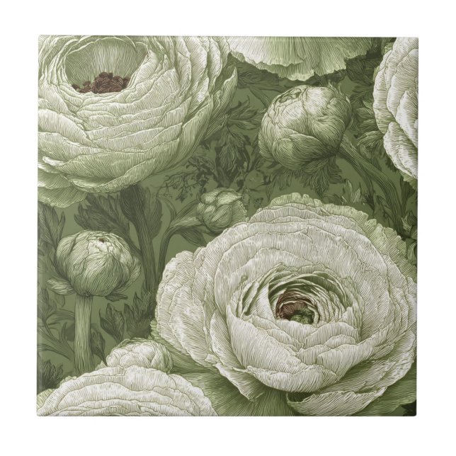Azulejo Classic Moroccan Ranunculus  Tiles  For Home Floor (Frente)