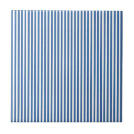 Azulejo Classic Nautical Blue and White Ticking Stripe