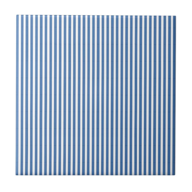 Azulejo Classic Nautical Blue and White Ticking Stripe (Frente)