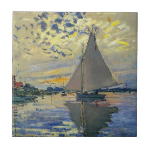Azulejo Claude Monet - Barco de vela en Le Petit-Gennevill