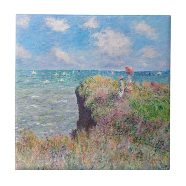 Azulejo Claude Monet - Camino acantilado en Pourville (Frente)