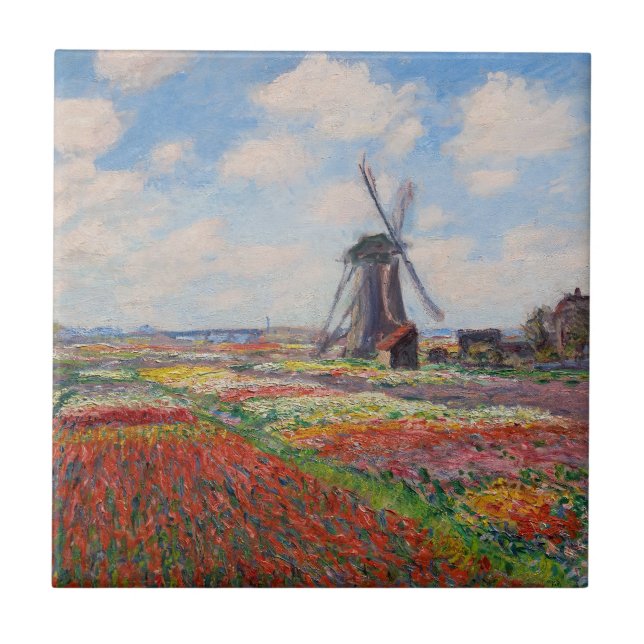 Azulejo Claude Monet - Campo de tulipanes en Holanda (Frente)