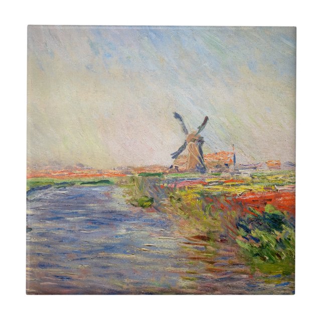 Azulejo Claude Monet - Campo de tulipanes en Holanda (Frente)