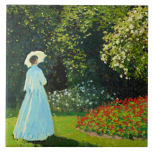Azulejo Claude Monet, Dama en el jardín,