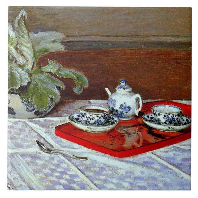 Azulejo Claude Monet - El Juego de Té, (Frente)