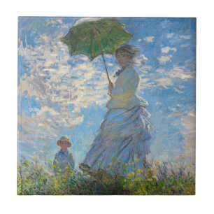 Azulejo Claude Monet - El Paseo, Mujer con un Paraguas