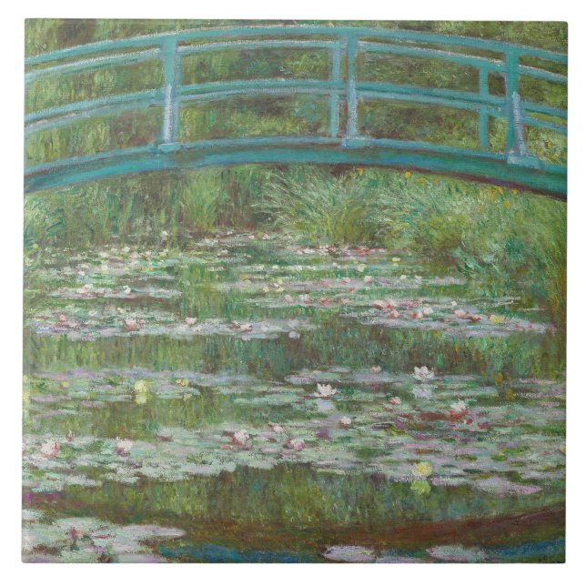 Azulejo Claude Monet | El puente japonés de 1899 (Frente)