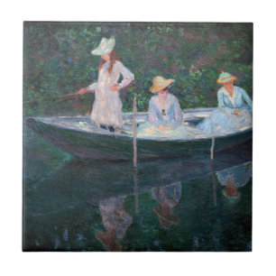 Azulejo Claude Monet - En el barco Norvegienne en Giverny