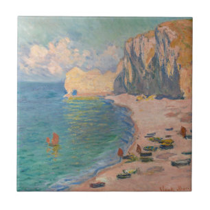 Azulejo Claude Monet - Etretat: Playa y Falaise d'Amont