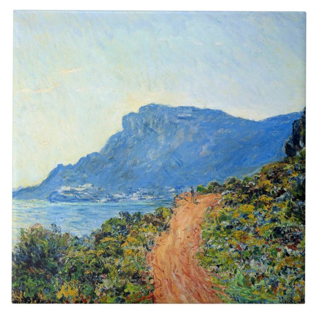 Azulejo Claude Monet, La Corniche de Mónaco, (Frente)