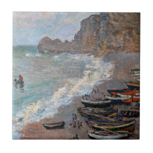 Azulejo Claude Monet - La playa de Etretat