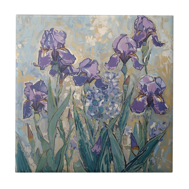 Azulejo Claude Monet - Lilac Irises / Iris Mauves (Frente)