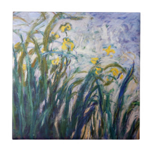 Azulejo Claude Monet - Lirios amarillos y púrpuras