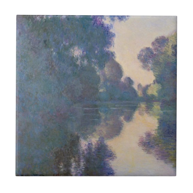 Azulejo Claude Monet| Mañana en el Sena cerca de Giverny (Frente)