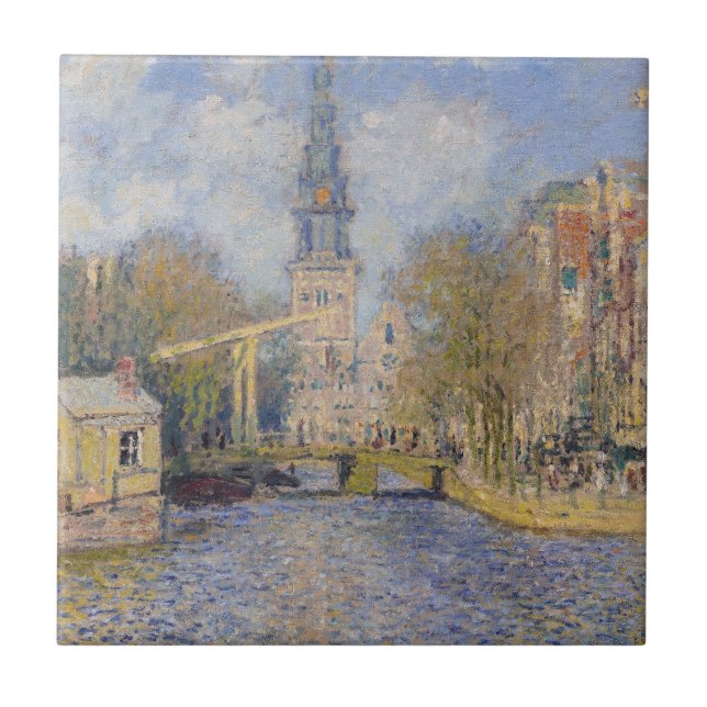 Azulejo Claude Monet - Molinos de viento cerca de Zaandam (Frente)