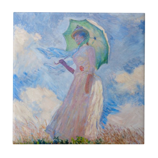 Azulejo Claude Monet - Mujer con Parasol a la izquierda (Frente)