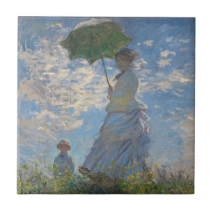 Azulejo Claude Monet Mujer con un Paraguas Arte Refinado