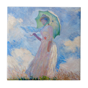 Azulejo Claude Monet - Mujer con un Paraguas frente a la i
