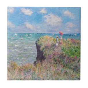 Azulejo Claude Monet - Paseo por el acantilado en Pourvill
